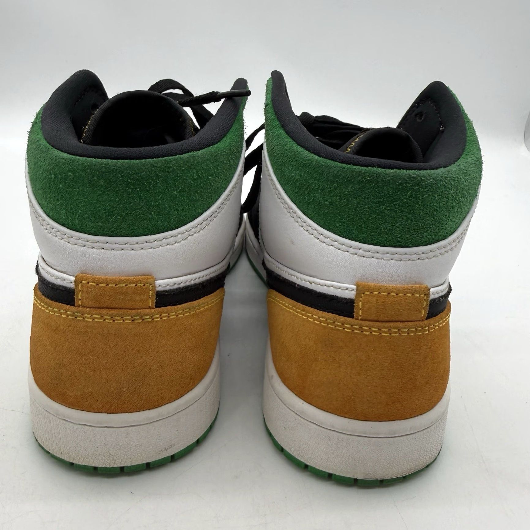 Jordan Brand Nike Air Jordan 1 Mid SE Oakland Men's 8.5 White/Laser Orange/Black/Lucky Green Sneakers 852542-101 Size US 9 / EU 42 - 3 Thumbnail