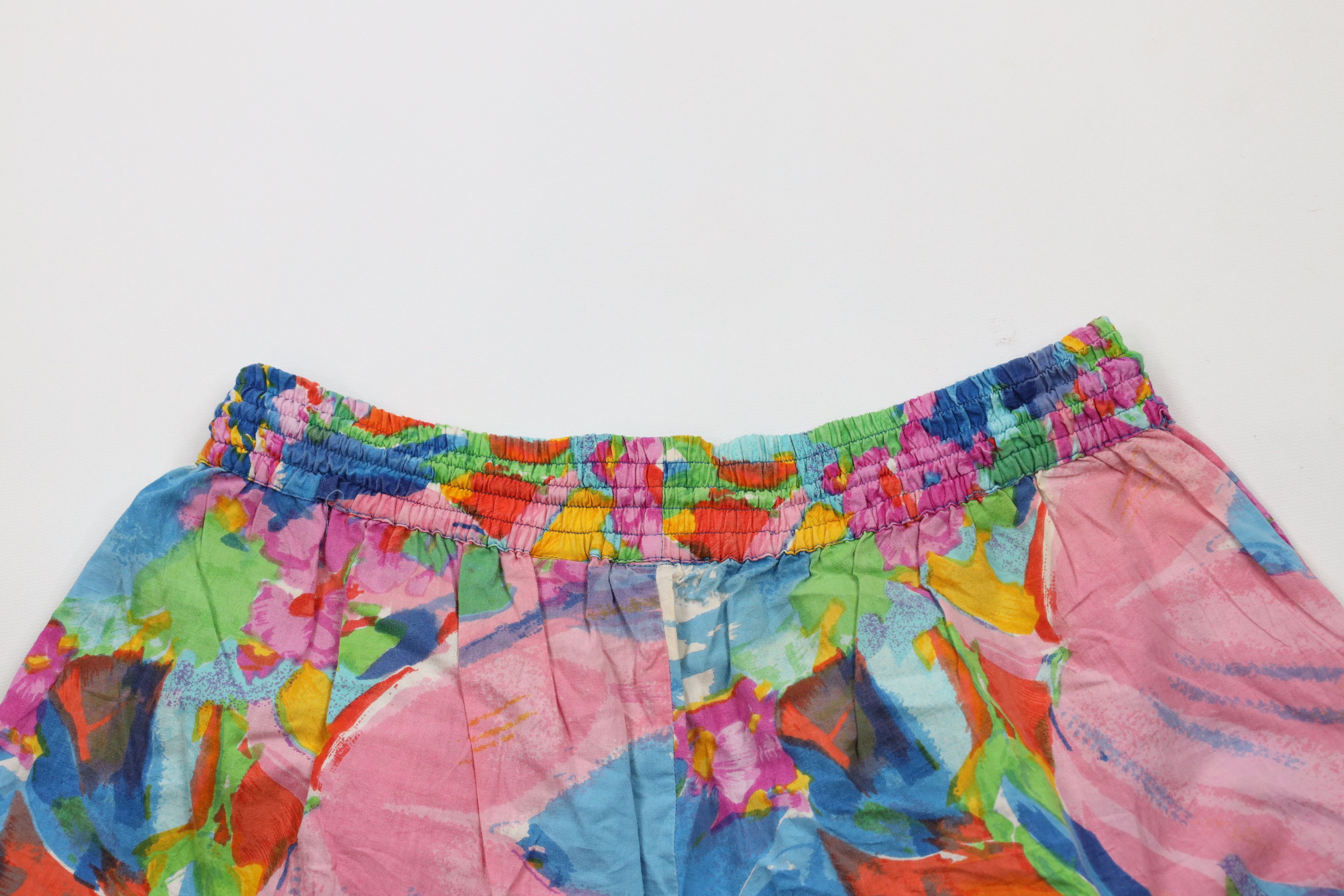 Vintage Vintage 90s Streetwear Abstract Flower Rainbow Shorts Cotton Size 36" / US 14 / IT 50 - 9 Thumbnail