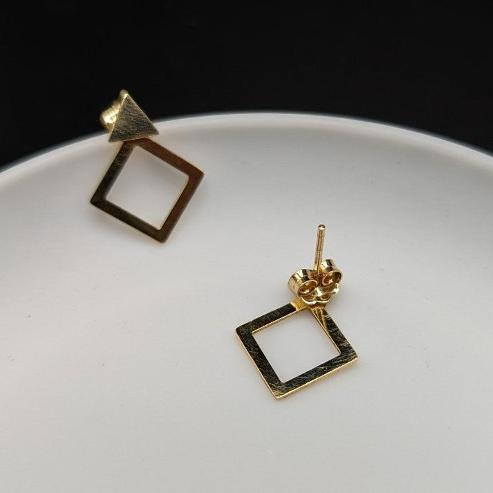 Other 18k Gold Geometric Stud Transformer Earrings Gold NWT Size ONE SIZE - 4 Thumbnail