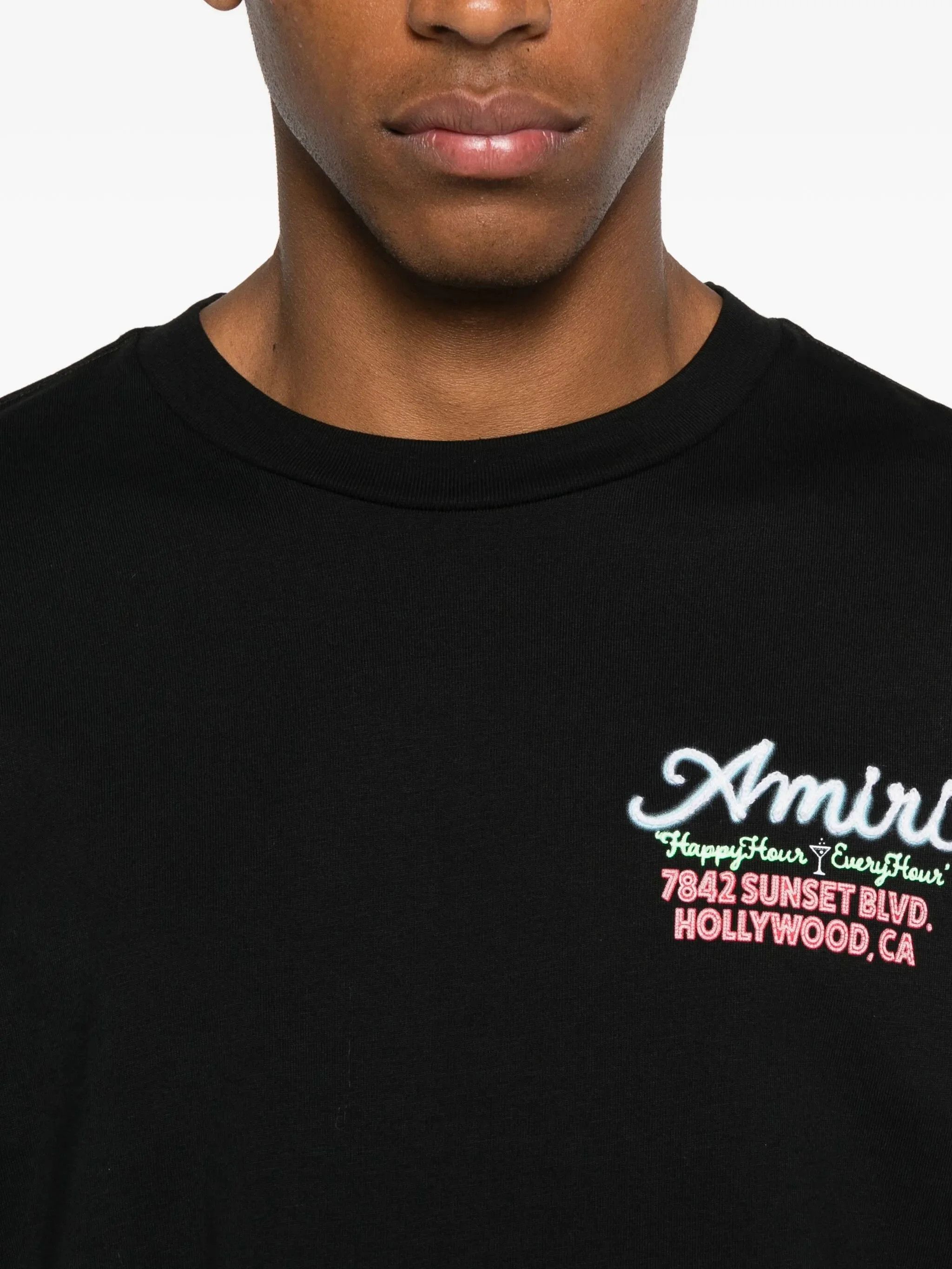 Amiri os11x1225 Logo-Embroidered T-Shirt in Black Size US S / EU 44-46 / 1 - 2 Thumbnail
