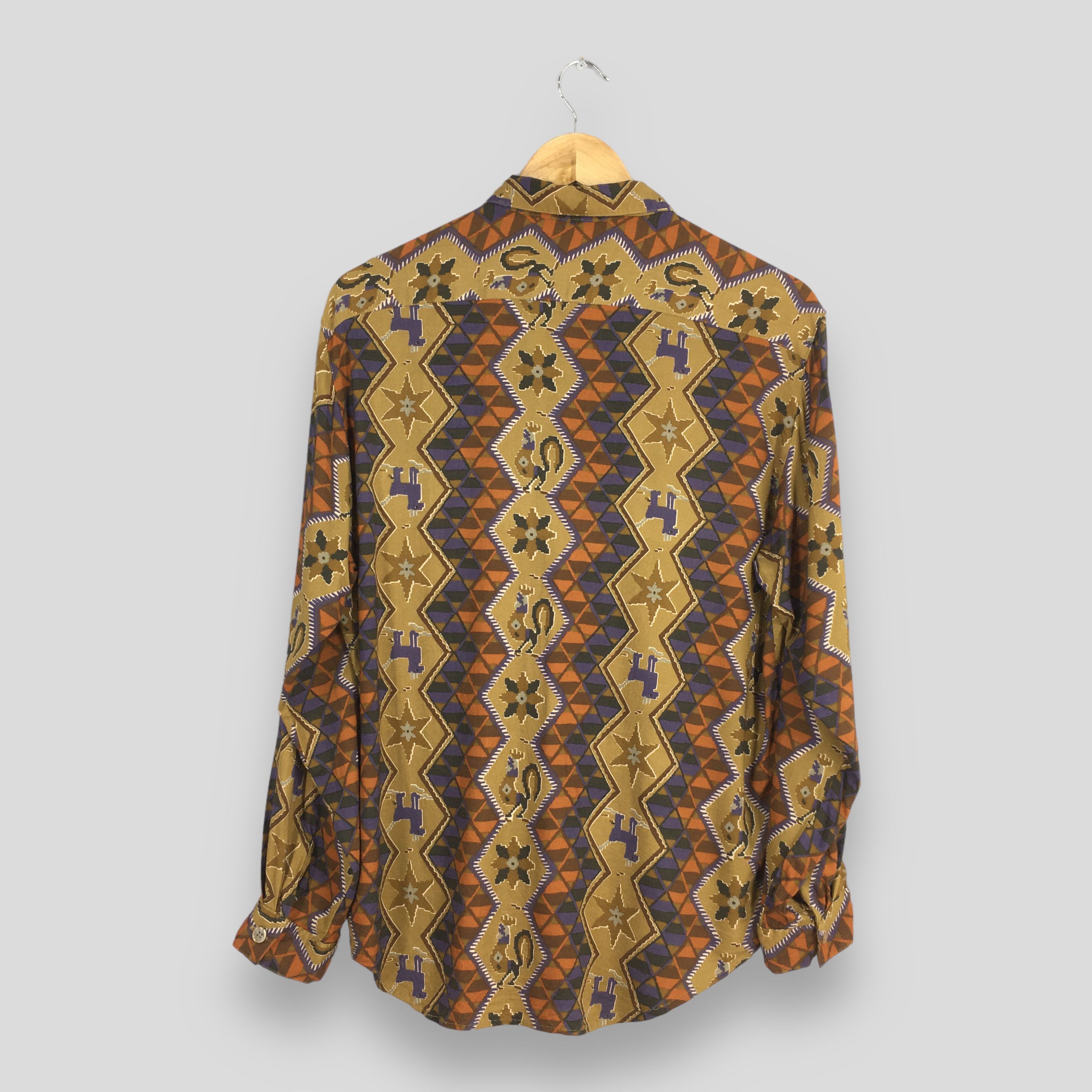 Vintage Vintage 1980's Tribal Navajo Pattern Party Shirt Medium Size US M / EU 48-50 / 2 - 7 Thumbnail