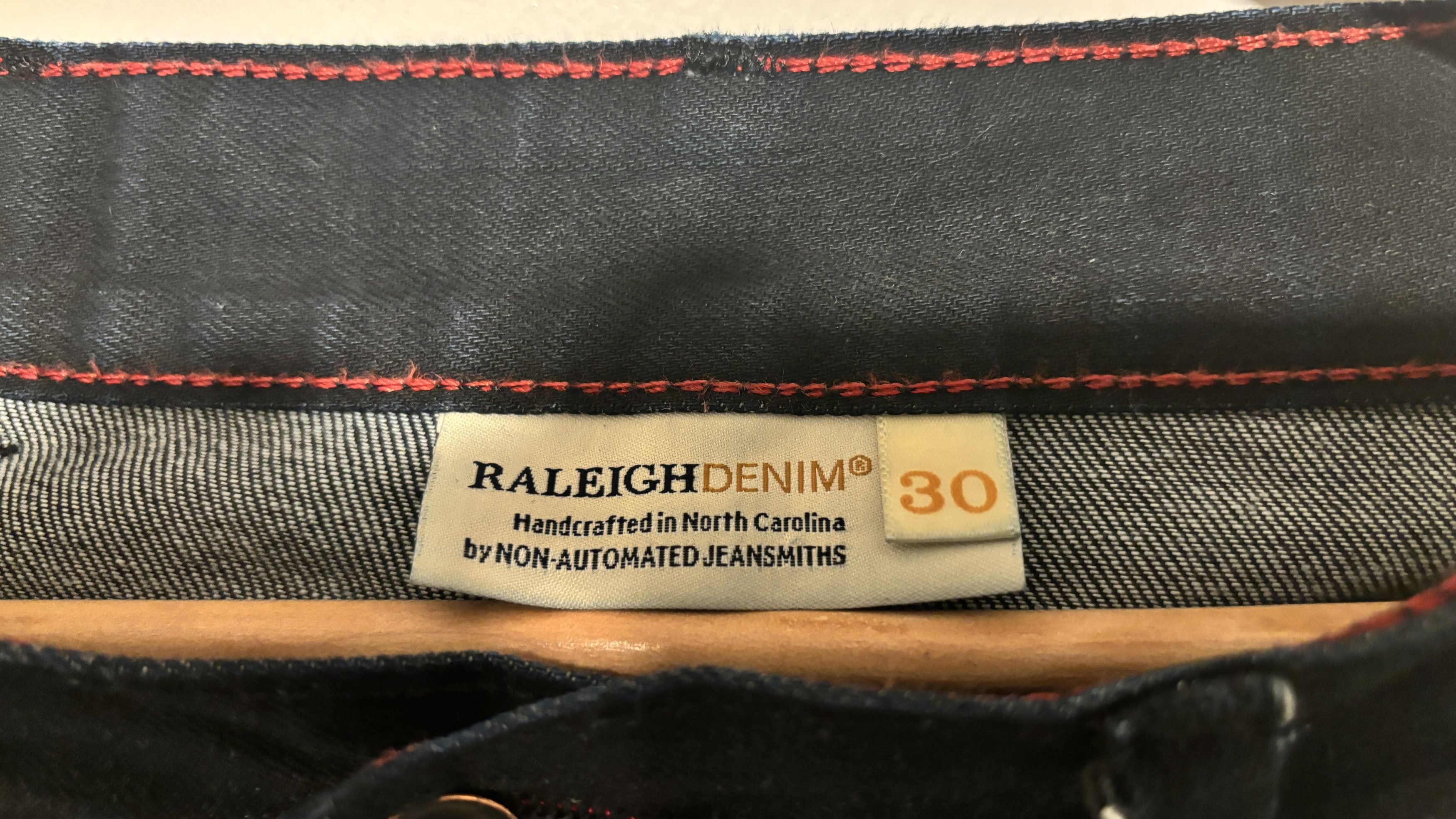 Raleigh Denim Slim Fit Raw Denim Button Fly Black Jeans Indigo Undertones Size US 30 / EU 46 - 3 Thumbnail