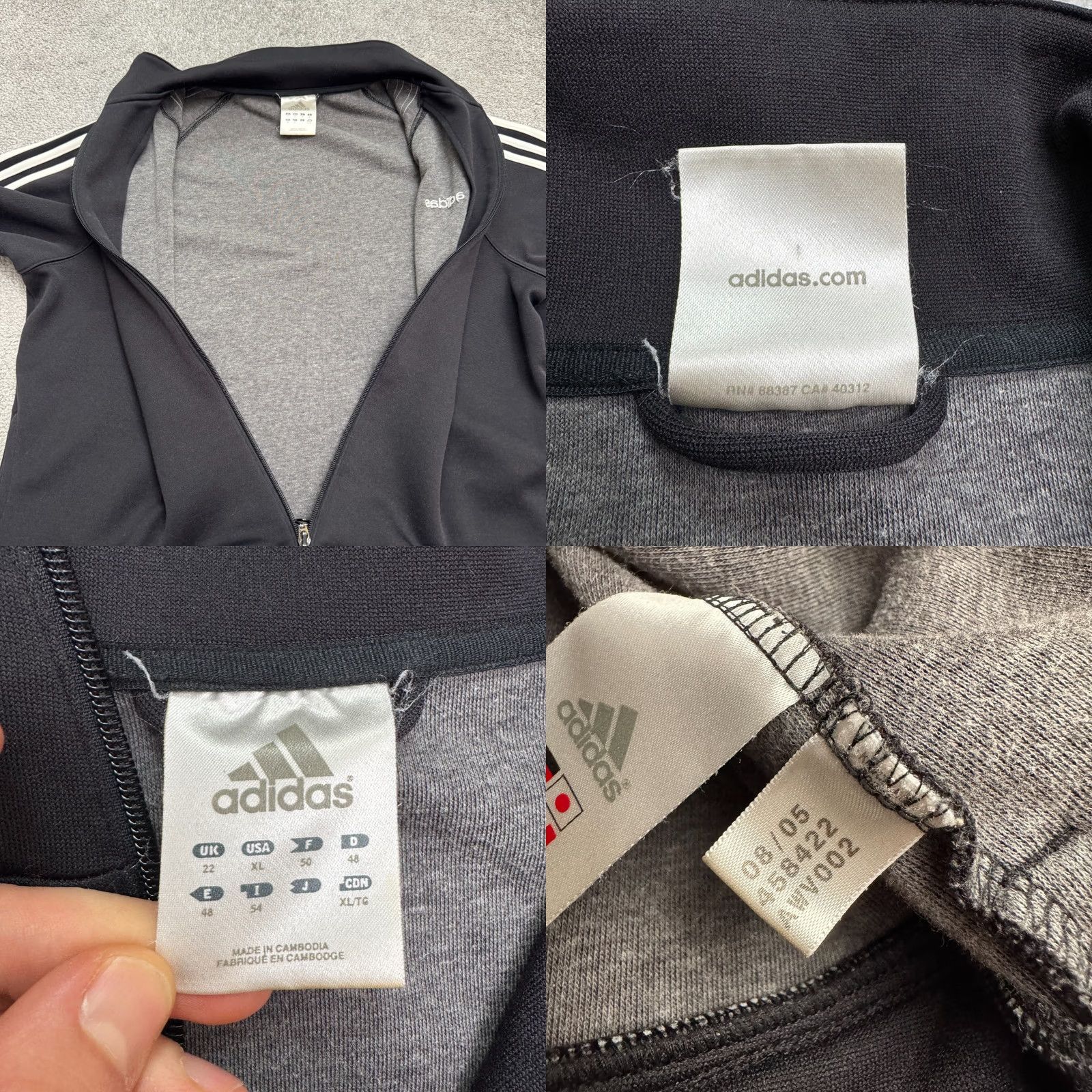 Adidas VINTAGE adidas Track Jacket Mens XL Black White Full Zip Active Size US XL / EU 56 / 4 - 8 Thumbnail