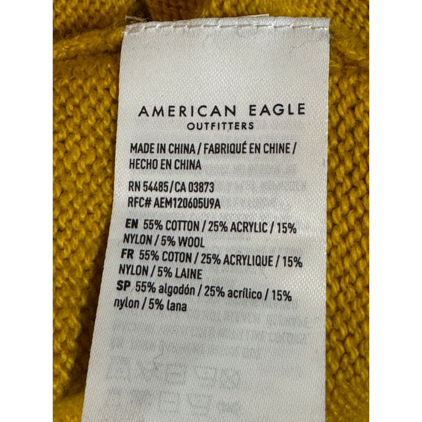 American Eagle Outfitters American Eagle Sweater Mustard Striped Wool Blend Medium Size M / US 6-8 / IT 42-44 - 6 Thumbnail