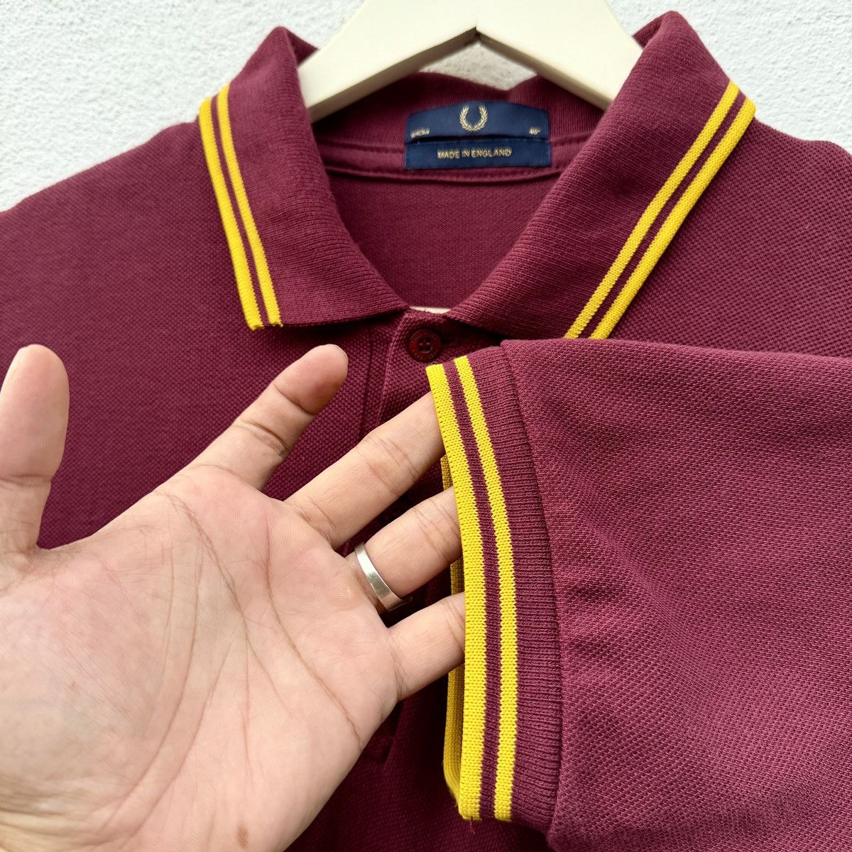 Other FRED PERRY 'M12' Classic Twin Tapped Maroon Polo Tee ENGLAND Size US M / EU 48-50 / 2 - 8 Thumbnail