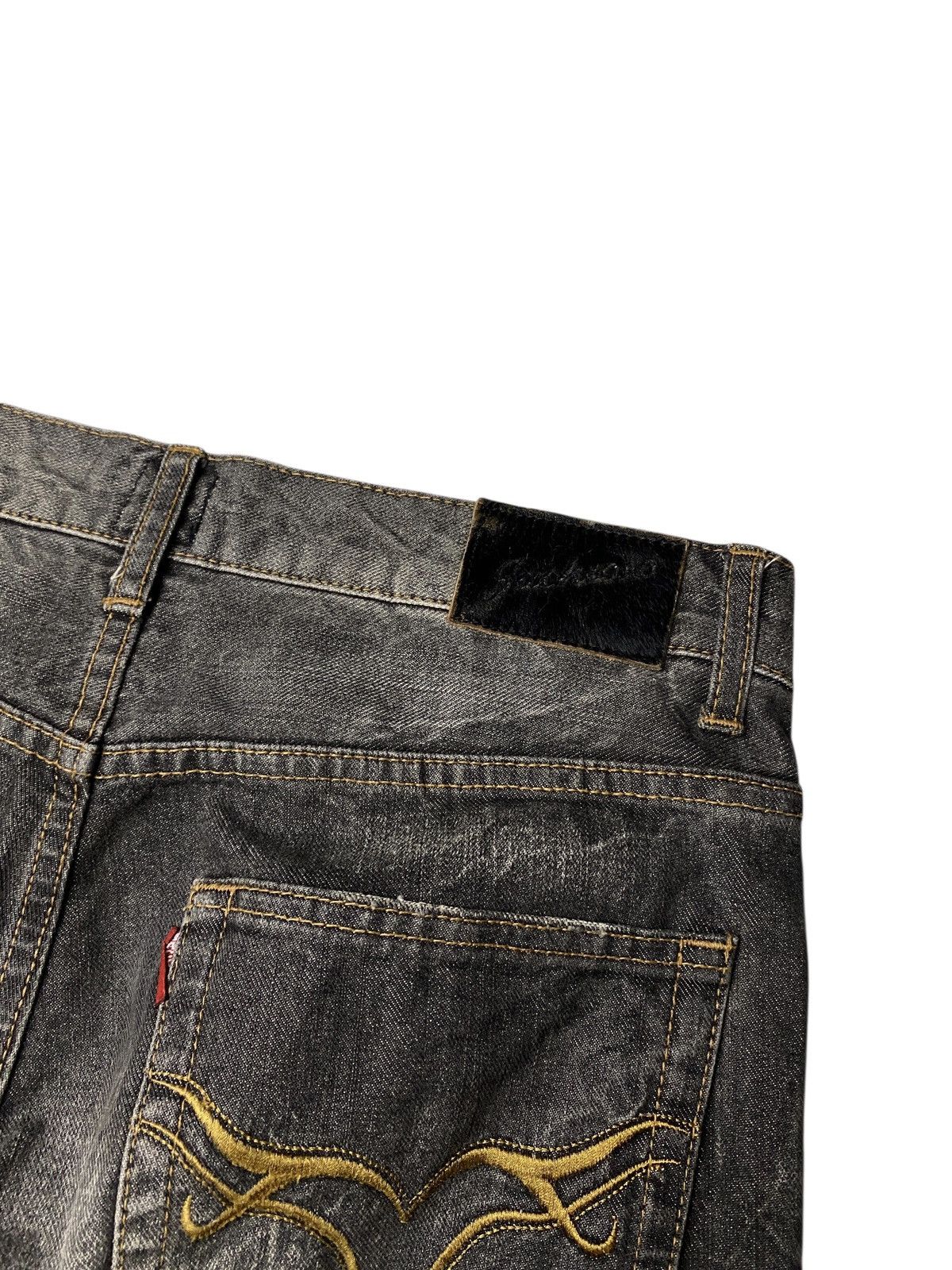 If Six Was Nine 2000's Jackrose Seawash Clawmark Tribal Flared Jeans Size US 30 / EU 46 - 6 Thumbnail