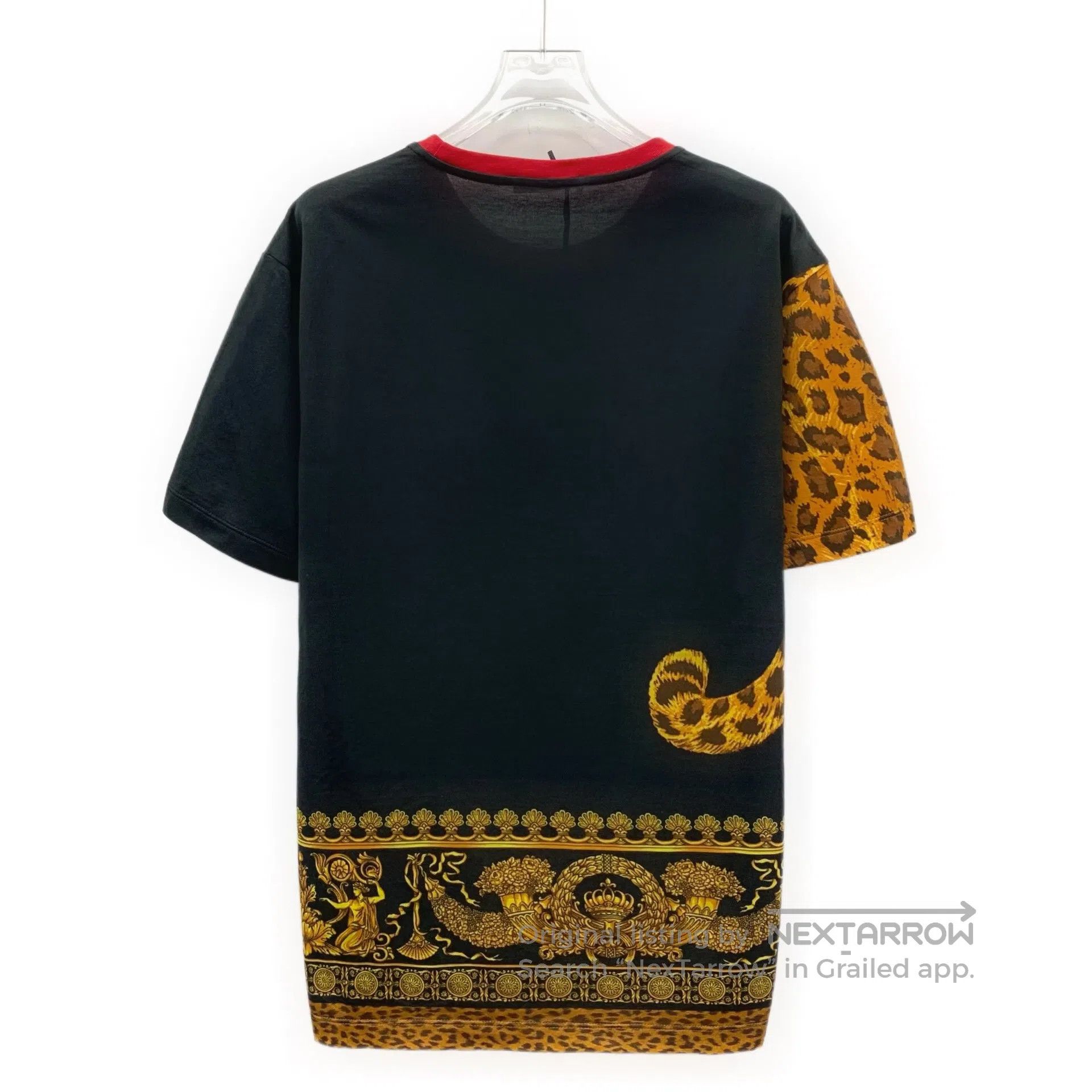 Versace Versace Black Leopard Print Cotton Crew Neck Short Sleeve Size US L / EU 52-54 / 3 - 2 Thumbnail