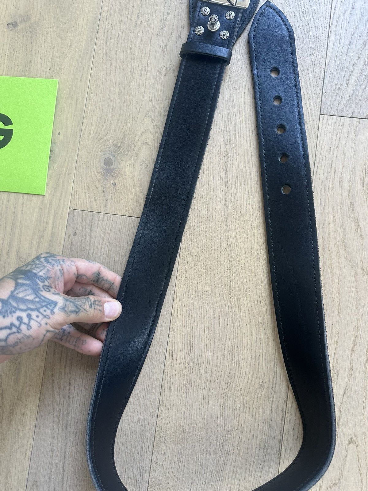 Chrome Hearts Chrome Hearts NEW sz 40 XXXXL Leather Belt Size 40 - 3 Thumbnail