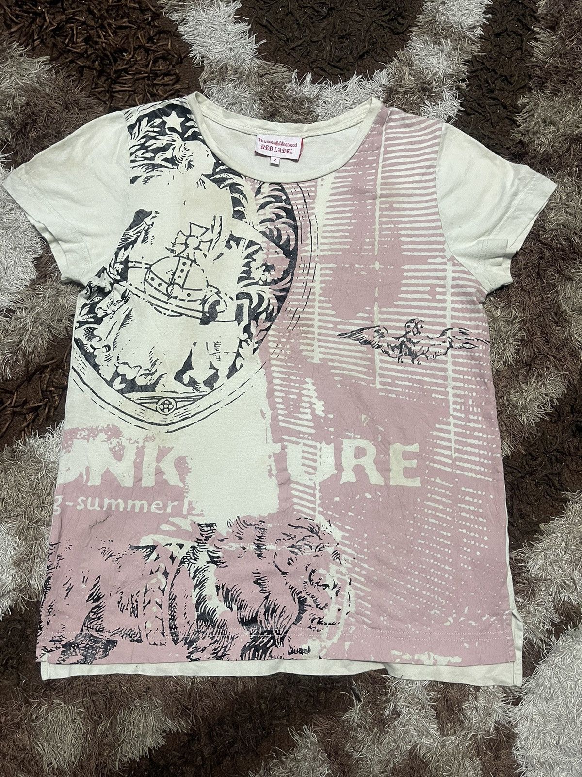 Vivienne Westwood VIVIENNE WESTWOOD RED LABEL TEE PUNKATURE ORB STRIPE PINK Size M / US 6-8 / IT 42-44 - 1 Thumbnail