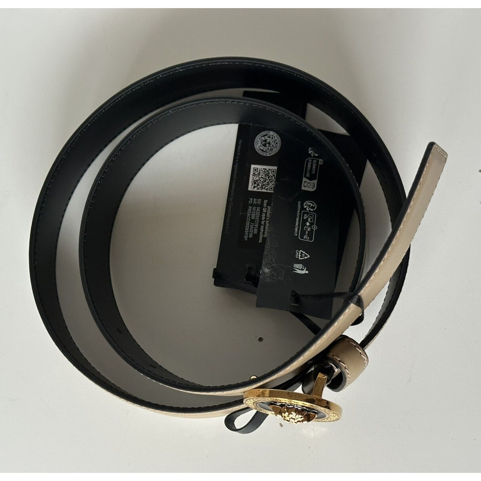 Versace Versace Medusa-Buckle Brown Slim Leather Belt 42 1012369 Size 42 - 3 Thumbnail