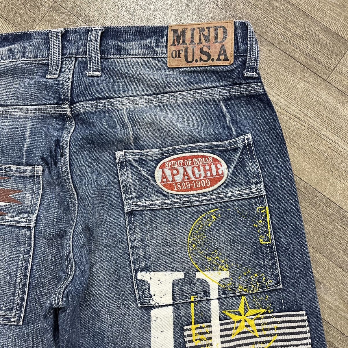 If Six Was Nine × Japanese Brand × Le Grande Bleu (L.G.B.) Mind of USA Distressed Patch Work Double Knee Painted Jeans Size US 32 / EU 48 - 17 Thumbnail