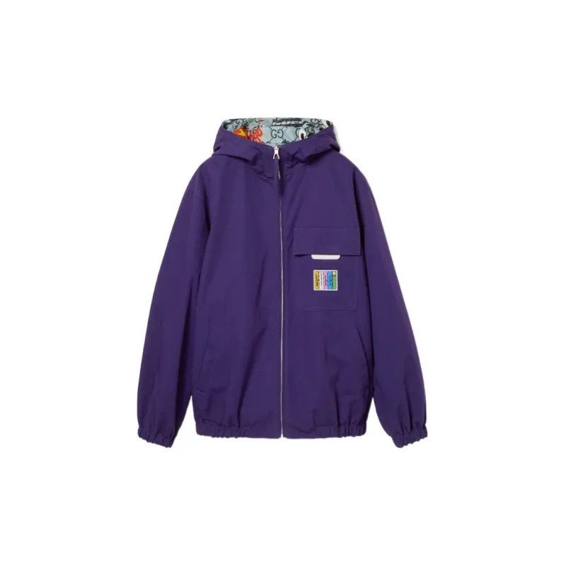 Gucci o1mt1gz0325 Reversible Cotton Ripstop Jacket in Purple Size US S / EU 44-46 / 1 - 1 Thumbnail