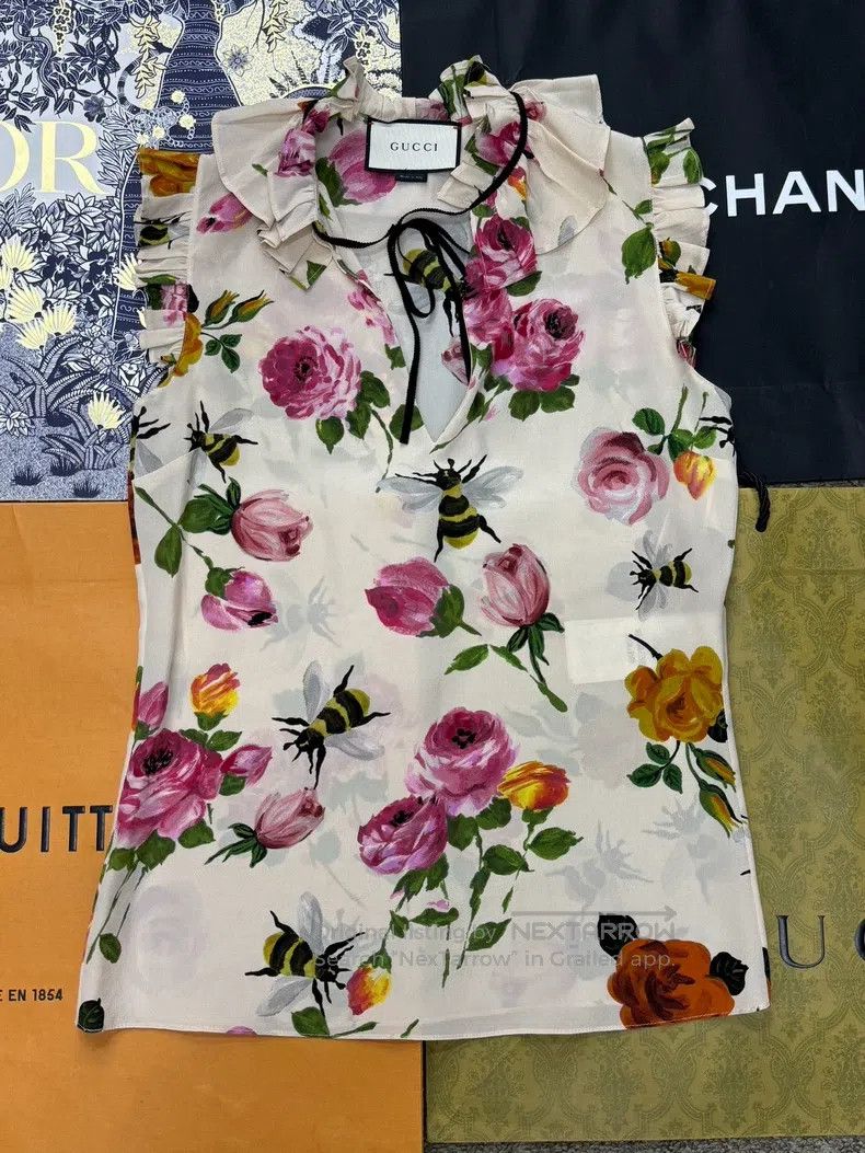 Gucci Gucci Bee flower silk printed sleeveless Size XS / US 0-2 / IT 36-38 - 1 Thumbnail