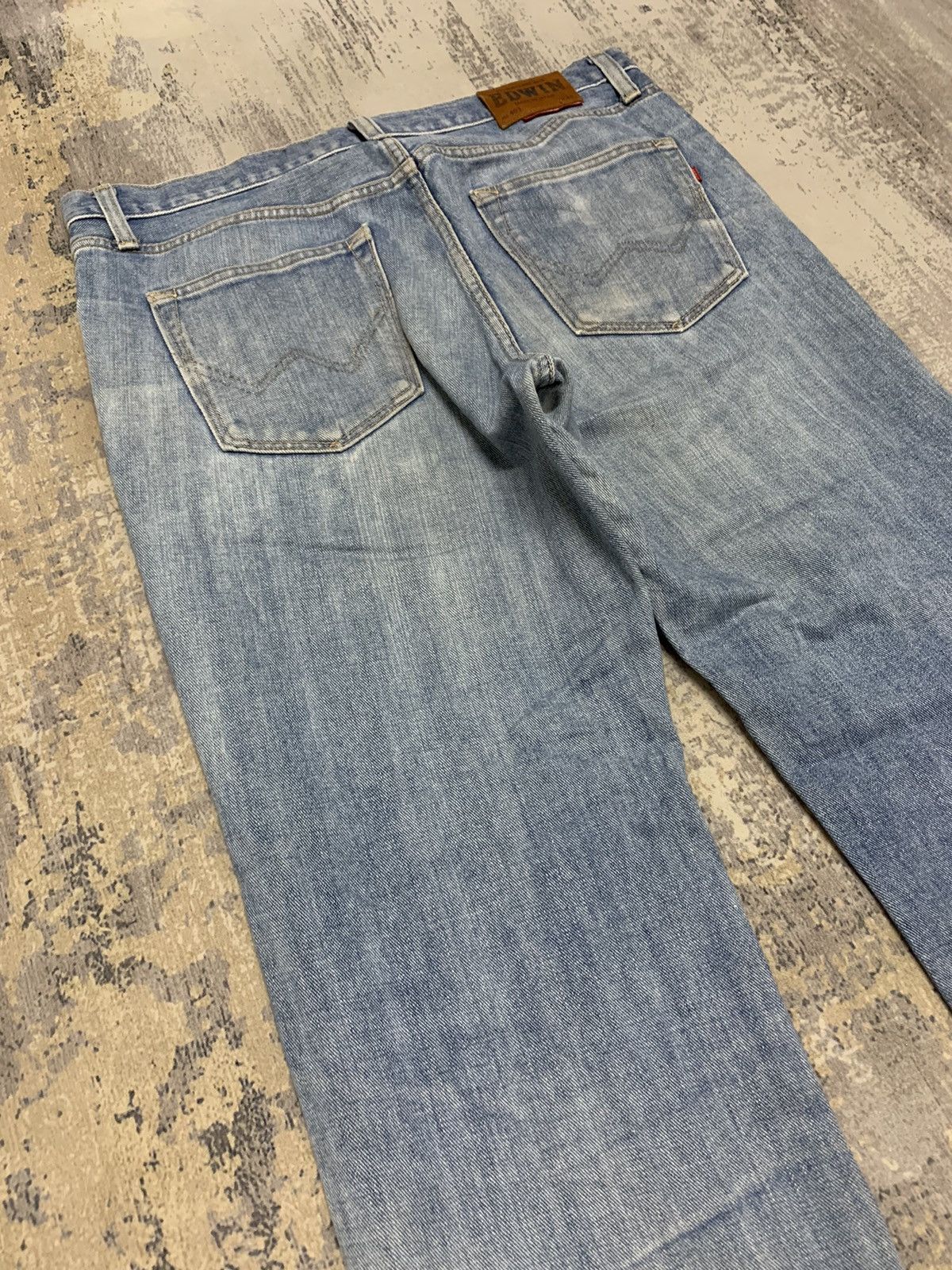 Edwin Vintage EDWIN 403 Distressed Ripped Denim Jeans 35x29.5 Size US 35 - 10 Thumbnail