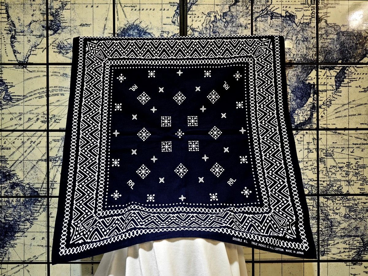 RRL Ralph Lauren RRL Vintage Printed Bandanna COTTON Scarf handkerchief Size ONE SIZE - 2 Thumbnail