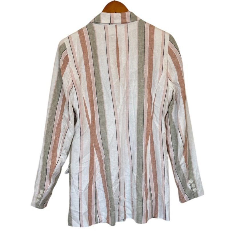 Rachel Zoe NWT Rachel Zoe Blazer Women Medium Cream Striped Linen Size M / US 6-8 / IT 42-44 - 6 Thumbnail