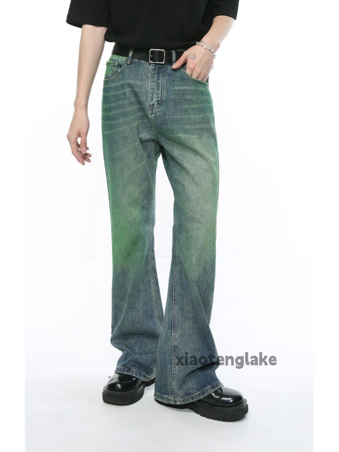Jean × Vintage washed faded cleanfit yuppie bootcut flared jeans Size US 28 / EU 44 - 6 Thumbnail