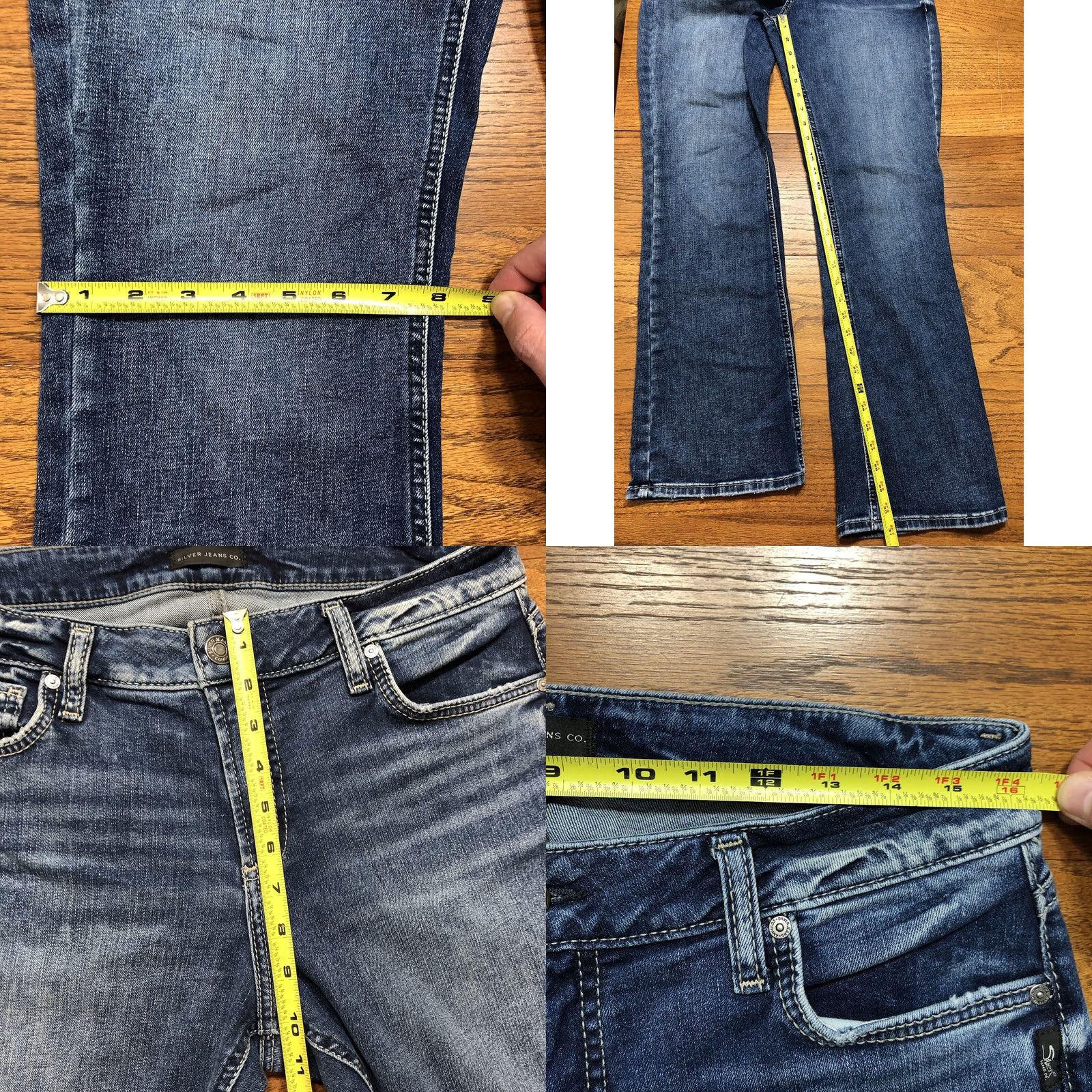 Silver Jeans Co. Silver Jeans Womens Jeans Elyse Slim Bootcut Mid Rise Blue Denim 29x31 Size 29" - 8 Thumbnail
