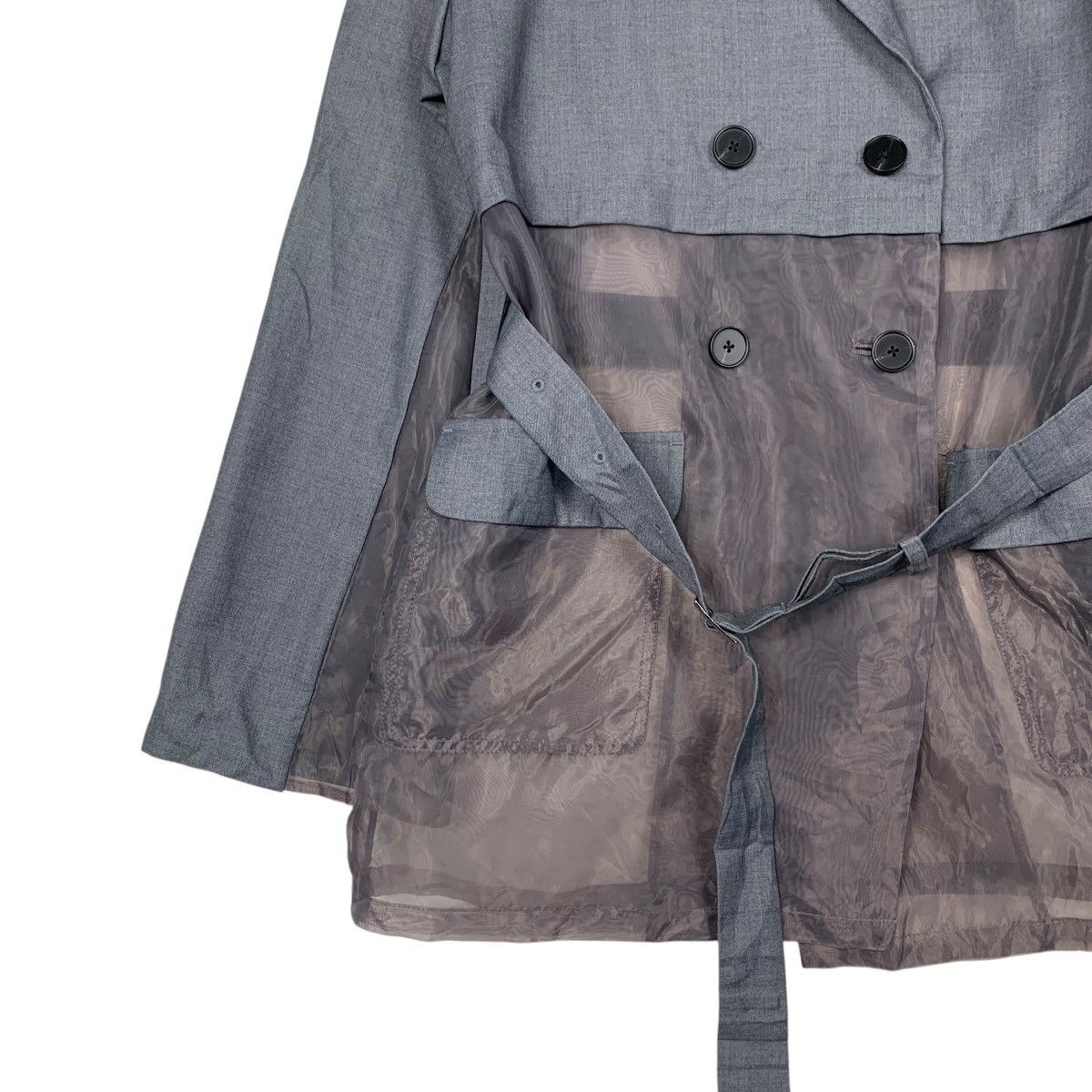 HARE HARE Double Breast Belted Coat Hybrid Design #2256-C100 Size ONE SIZE - 3 Thumbnail
