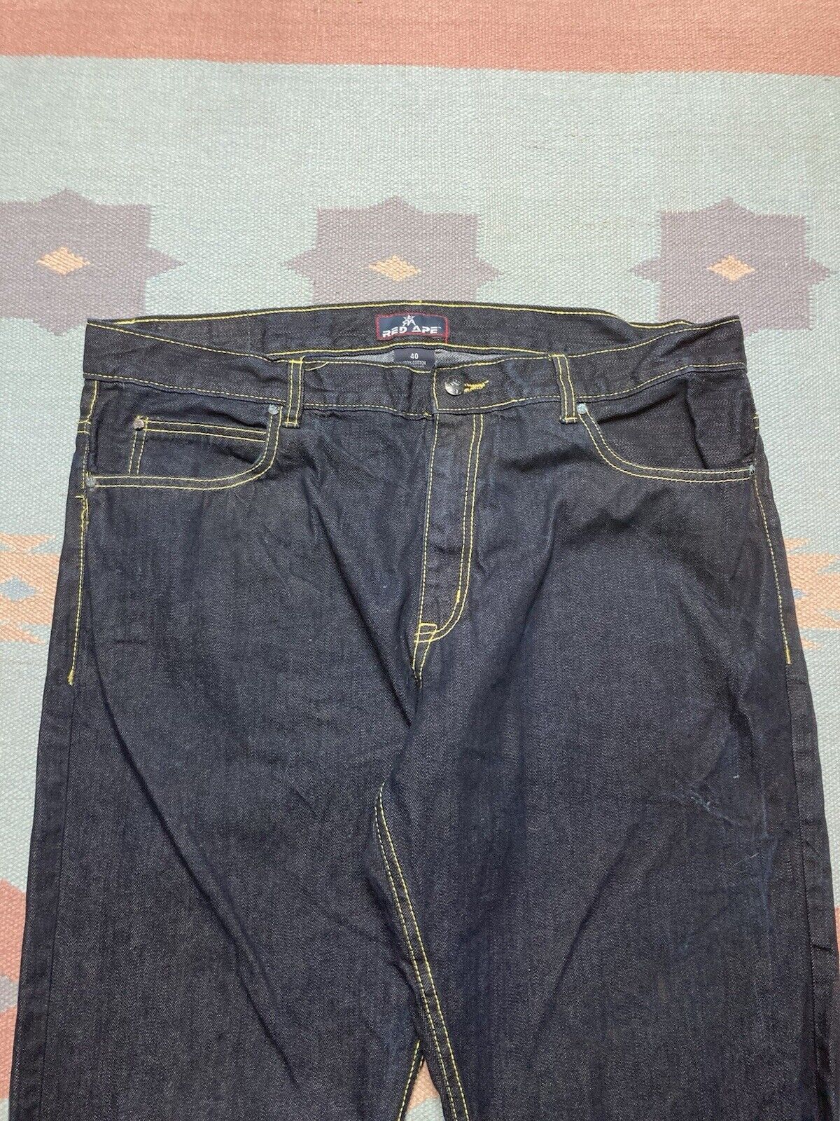 Vintage y2k baggy jeans red ape black cyber goth grunge skater 42x34 Size US 42 / EU 58 - 7 Thumbnail