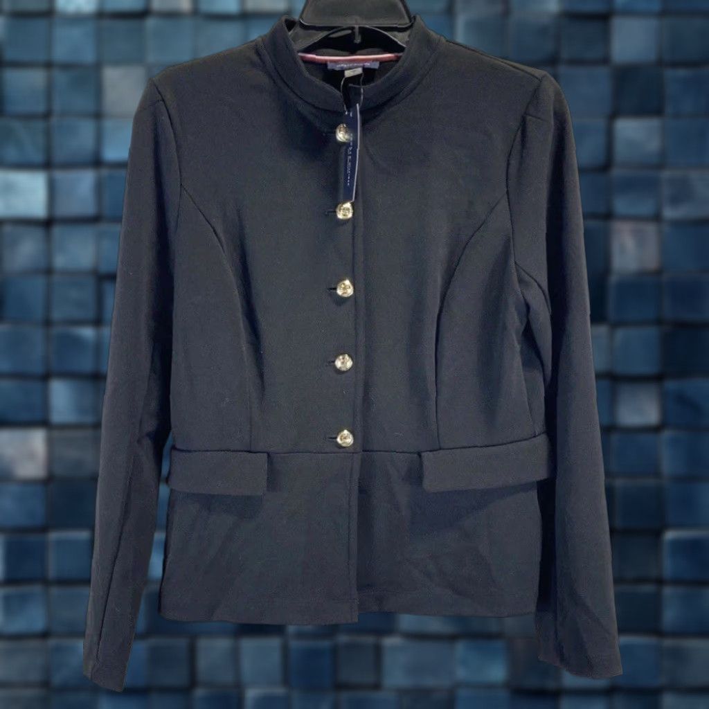 Tommy Hilfiger NEW Tommy Hilfiger Womens Black LongSleeve SingleBreasted Suit Jacket Size 6 NWT Size M / US 6-8 / IT 42-44 - 1 Thumbnail