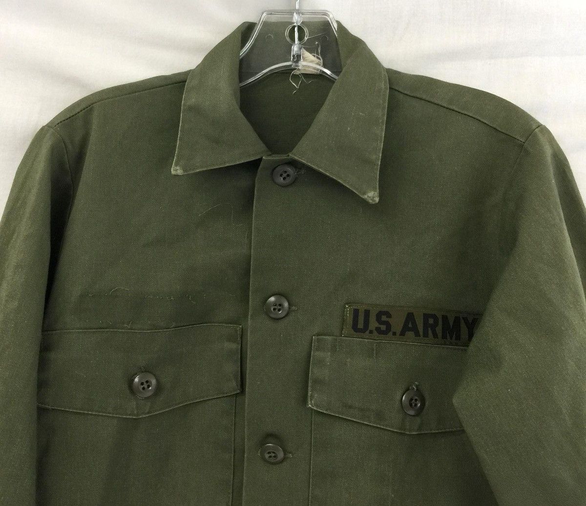 Vintage US Army Military Green Button Up Long Sleeve Pocket Shirt Size US S / EU 44-46 / 1 - 3 Thumbnail