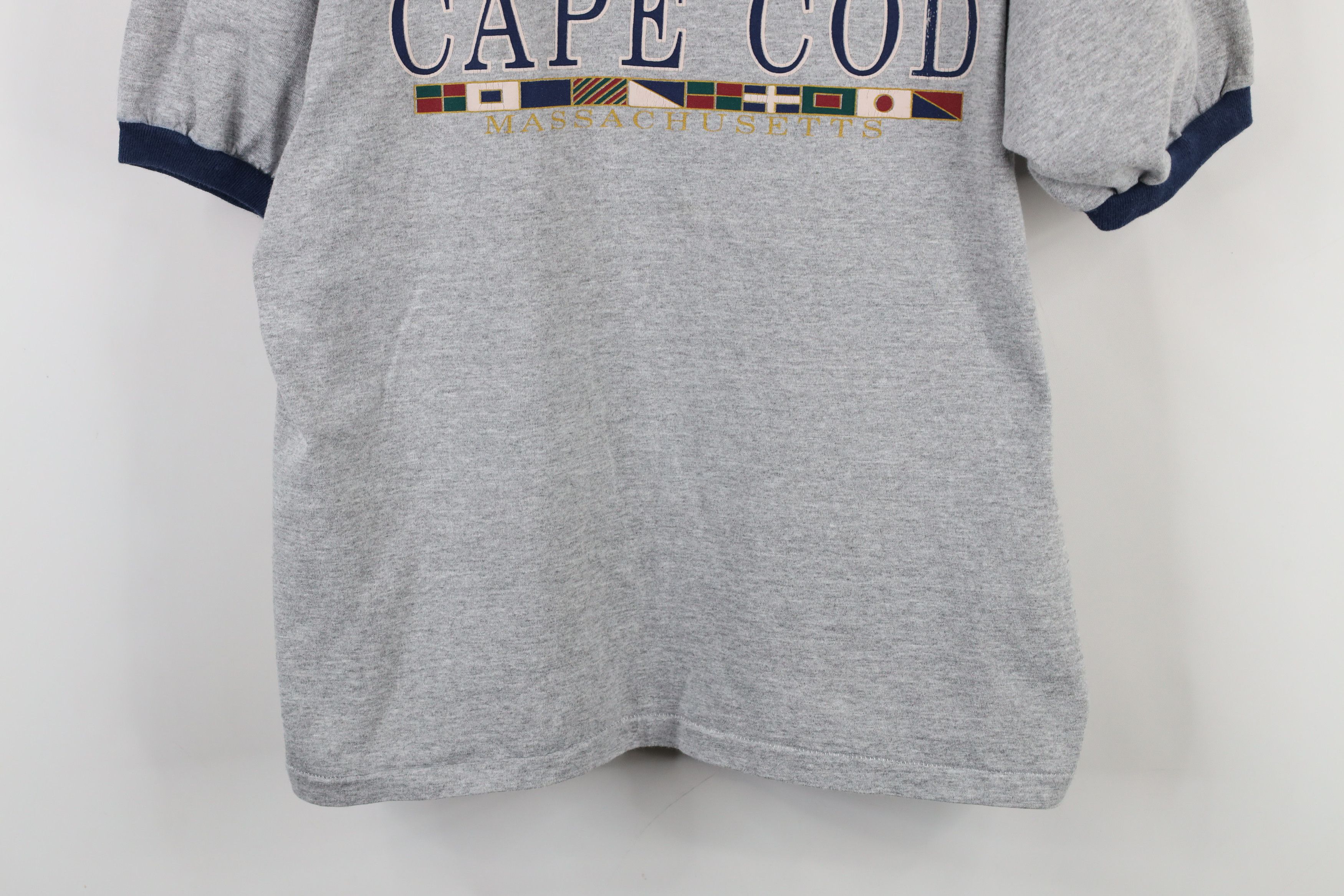 Vintage Vintage 90s Streetwear Massachusetts Sailing Ringer T-Shirt Size US L / EU 52-54 / 3 - 3 Thumbnail