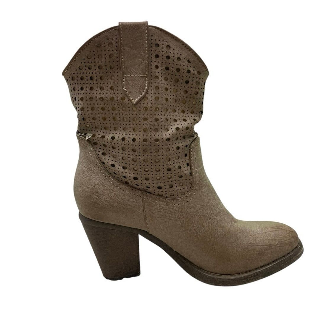 Other FrancescoMilano Tan Genuine Leather Western Heeled Boots Size US 6.5 / IT 36.5 - 2 Thumbnail
