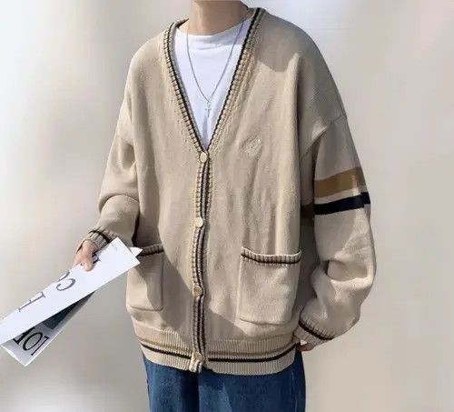 New Modish Elegant Striped Sleeve Cardigan Jumper Jacket