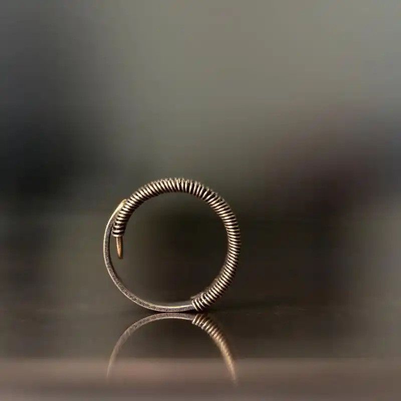 Jewelry × Vintage Original new Thai silver copper wire adjustable ring Size ONE SIZE - 3 Thumbnail
