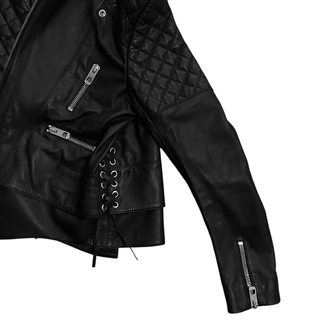 Balenciaga Balenciaga Quilted Bondage Lace Leather Jacket - AW12 Size US M / EU 48-50 / 2 - 7 Thumbnail