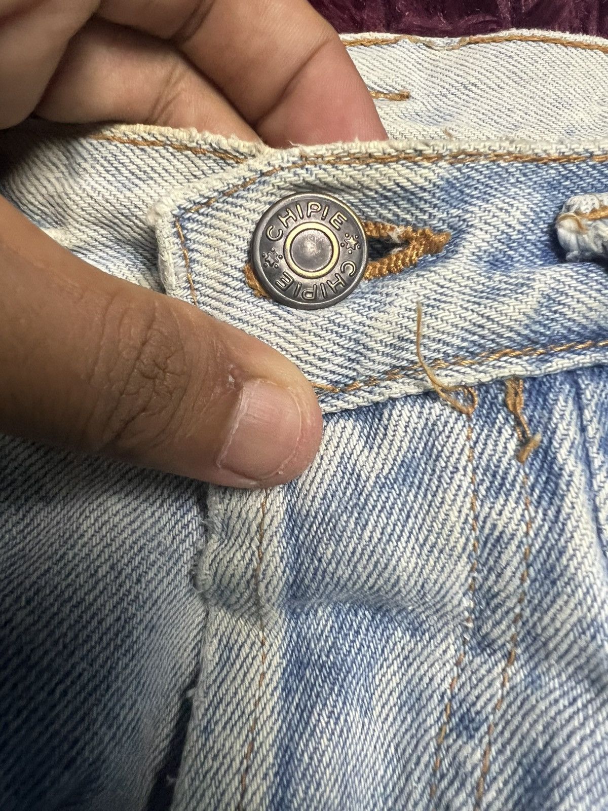Other Vintage CHIPIE France Light Blue Denim Jeans (45) Size US 30 / EU 46 - 6 Thumbnail