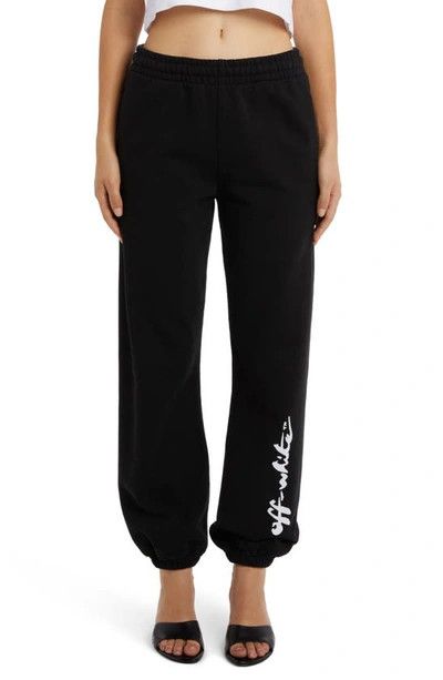 Off-White o1mle0425 Painter Logo Cuffed Sweatpant in Black Size 28" / US 6 / IT 42 - 1 Thumbnail