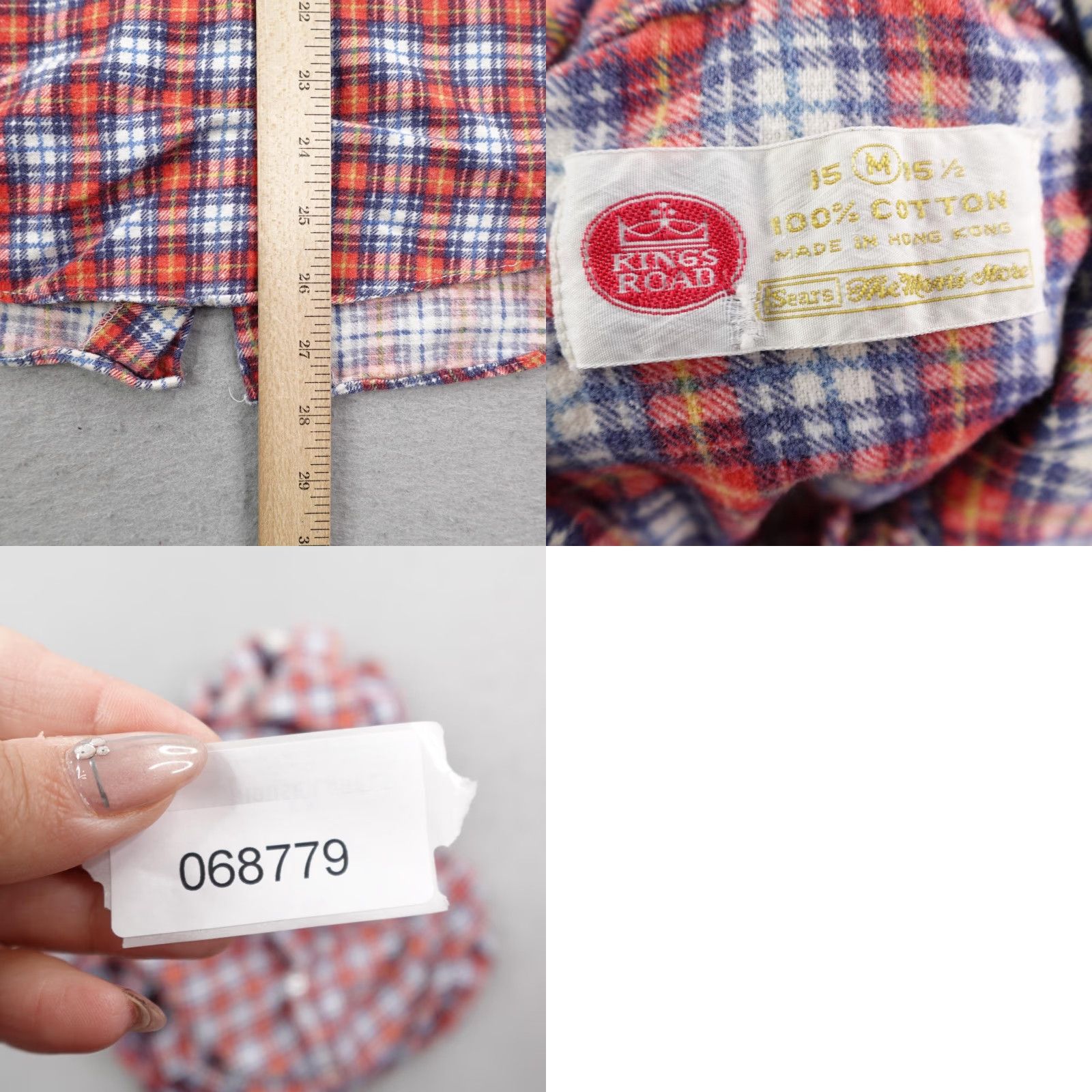 Sears VINTAGE Sears Kings Road Shirt Men M Red Plaid Flannel Button Up 70s Grunge - Cotton Pocketed Size US M / EU 48-50 / 2 - 8 Thumbnail