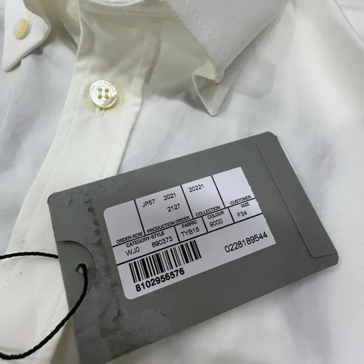 Balenciaga Balenciaga Balenciaga Embroidered Logo White Shirt -2507 Size US XXS / EU 40 - 5 Thumbnail