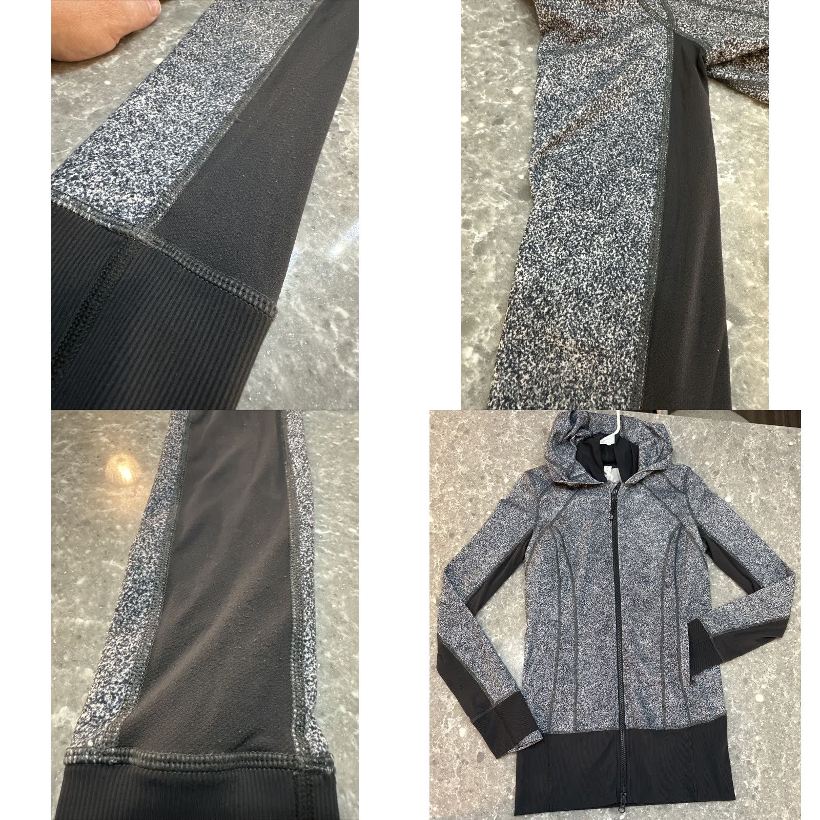 Lululemon VINTAGE Lululemon Daily Practice Jacket Hoodie Hooded Full Zip Rio Mist Deep Coal Women 6 Grey Jacket Size M / US 6-8 / IT 42-44 - 11 Thumbnail