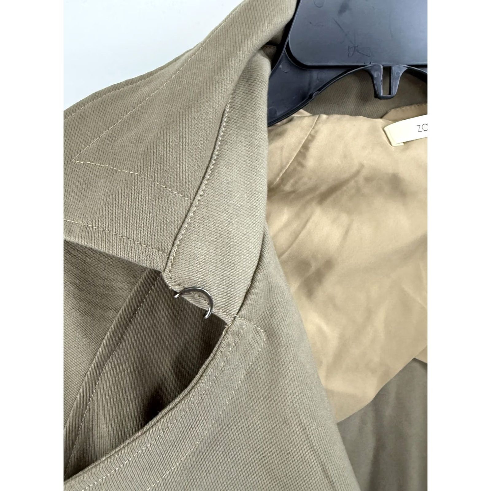 Vintage Zapelle Coat Womens Medium Beige Long Trench Collared Pockets Lined Belted Size M / US 6-8 / IT 42-44 - 3 Thumbnail