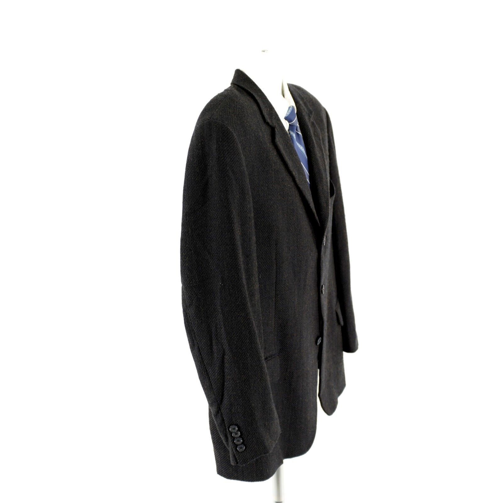 Joseph Abboud Joseph Abboud Soft Tweed Wool Blue Black Tan Check 3 Button Size 44R - 8 Thumbnail