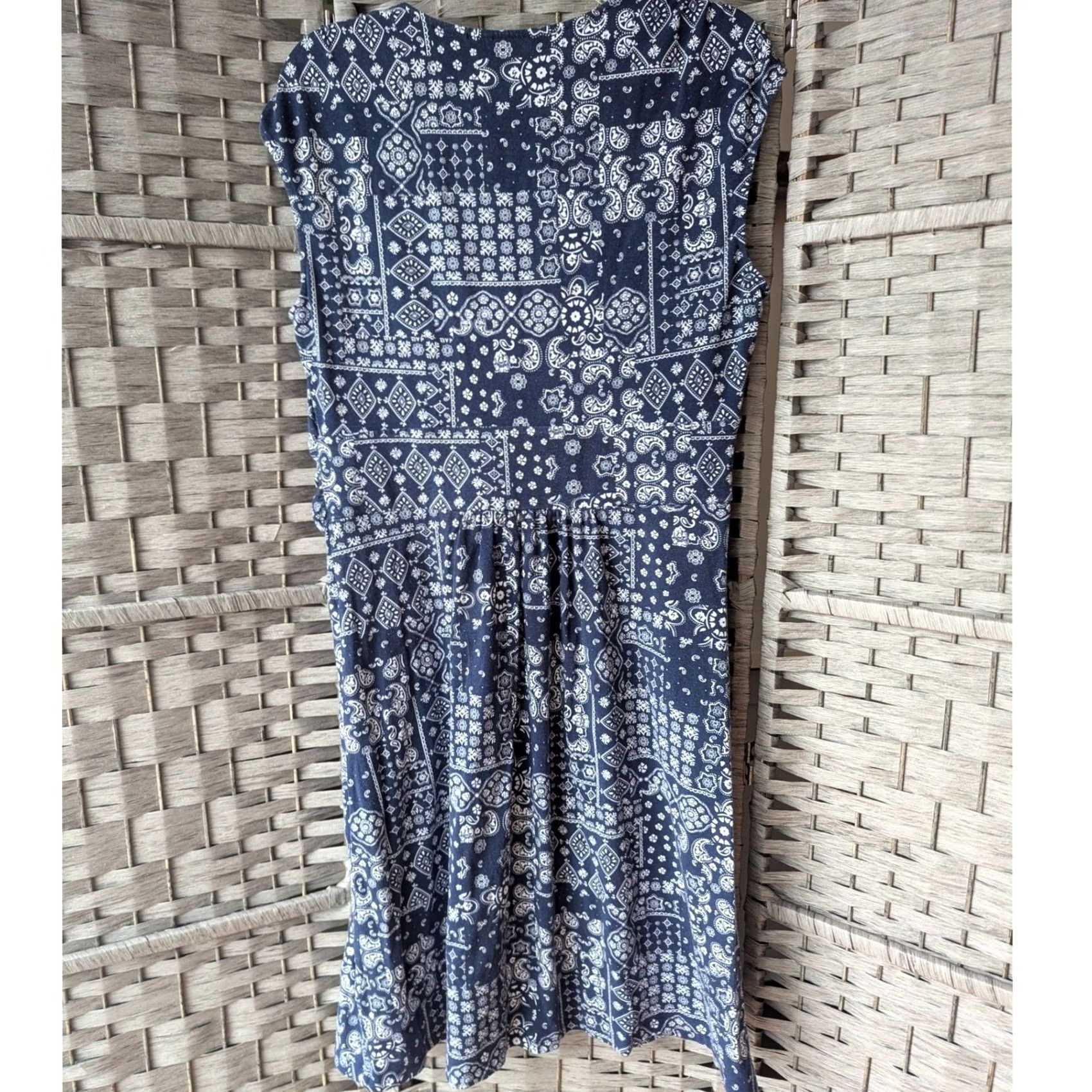 Lands' End Lands' End Dress Navy Blue Paisley Preppy L 14-16 EUC Size XL / US 12-14 / IT 48-50 - 3 Thumbnail