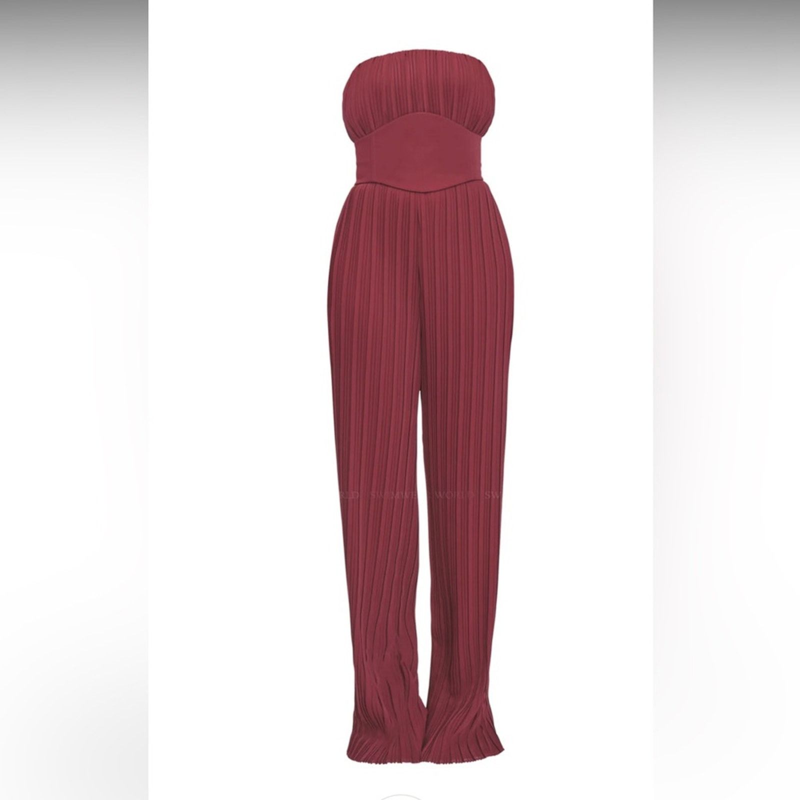 REVOLVE NWT Andrea Iyamah $420 Burgundy Strapless Jumpsuit Size S Size 27" / US 4 / IT 40 - 5 Thumbnail