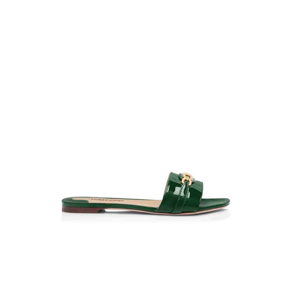 Tom Ford o1loc1c0326 W3526 Patent Leather Slides in Green Size US 7.5 / IT 37.5 - 1 Thumbnail