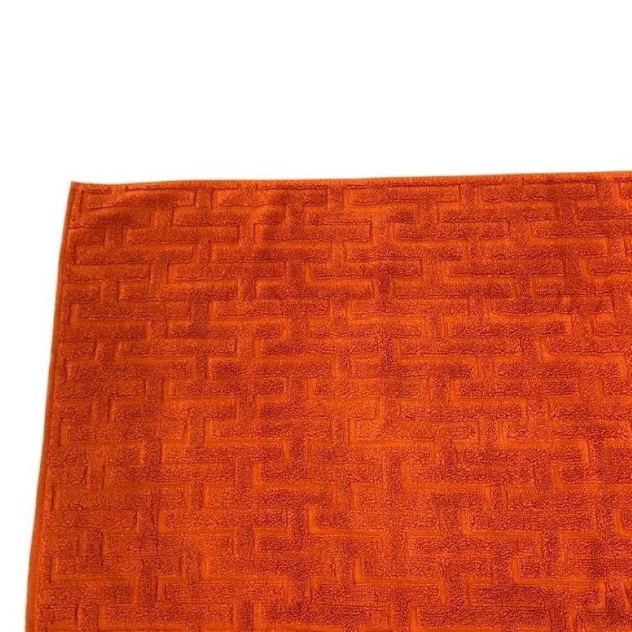 Hermes Hermès Labyrinthe Guest Towel 40x60 cm Orange Cotton Terry Size ONE SIZE - 3 Thumbnail