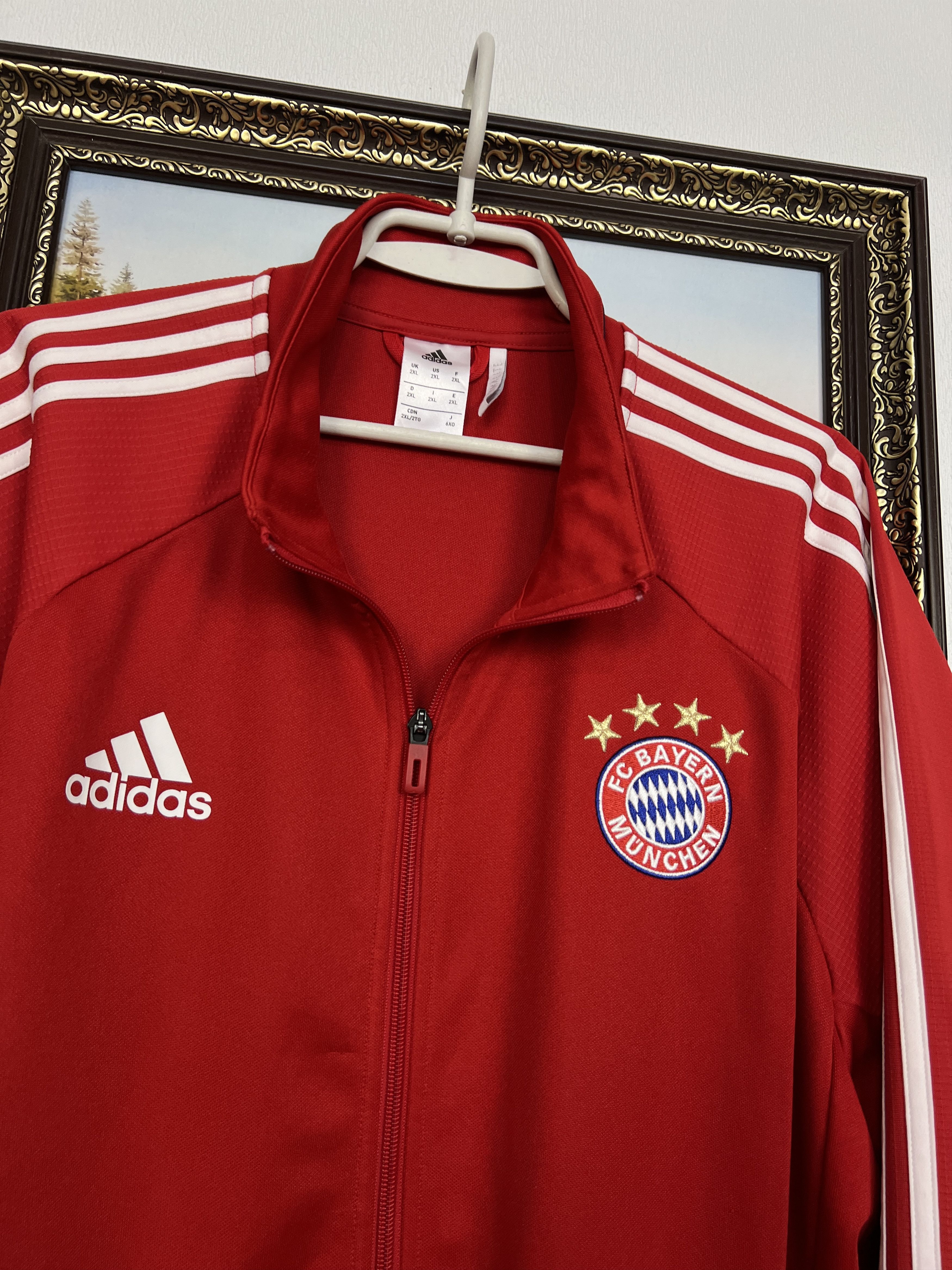 Adidas Originals Bayern Munich Football Jacket Soccer Track Top Size US XXL / EU 58 / 5 - 3 Thumbnail