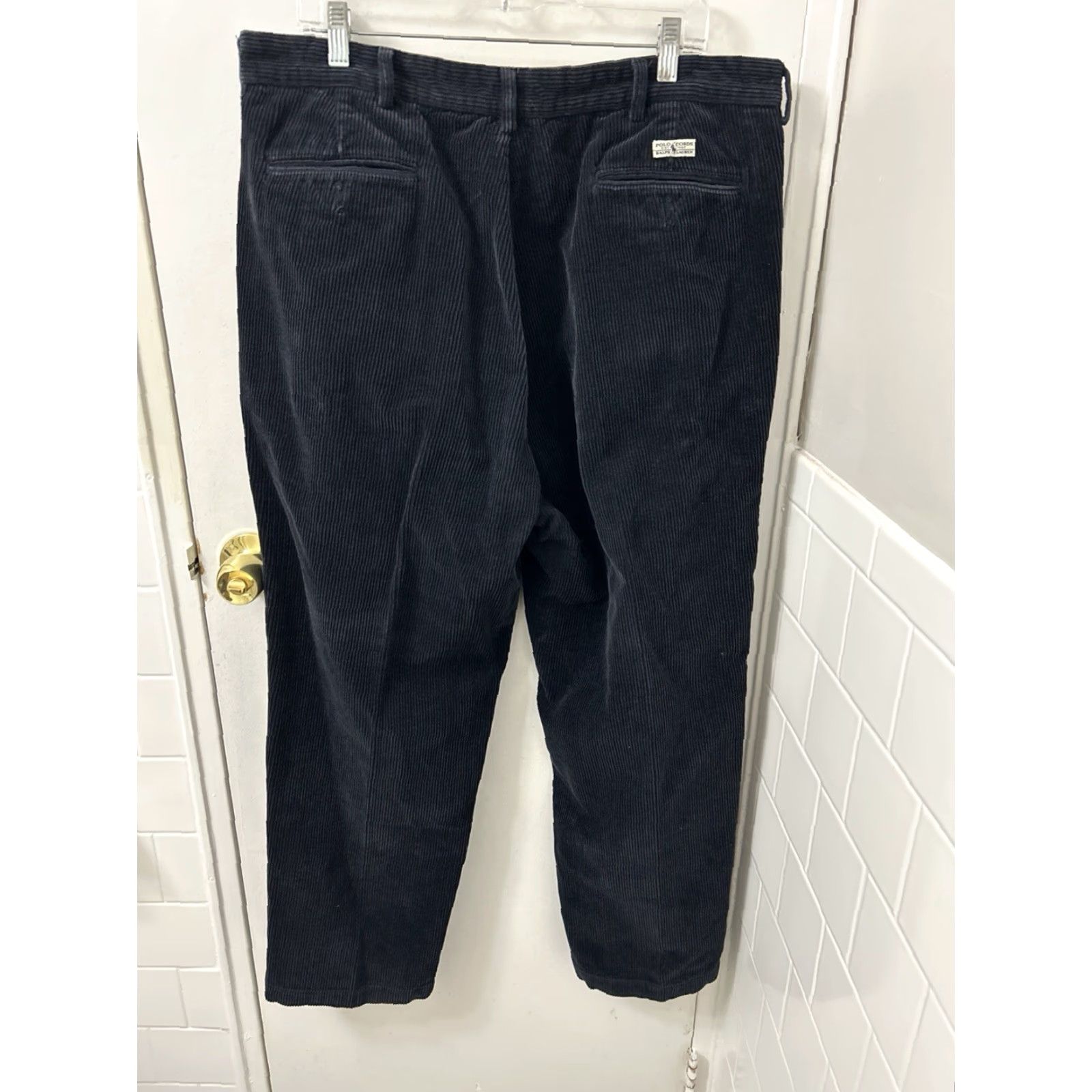 Polo Ralph Lauren VTG Polo Ralph Lauren Andrew Corduroy Pants Mens 40x30 Navy Pleated Trousers Size US L / EU 52-54 / 3 - 6 Thumbnail