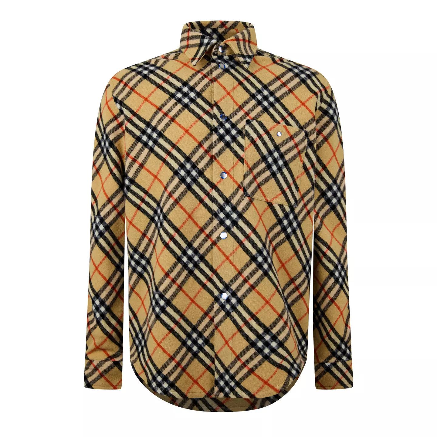 Burberry o1g2r1mq0426 Check Wool Long Sleeve Overshirt in Multicolor Size US M / EU 48-50 / 2 - 1 Thumbnail