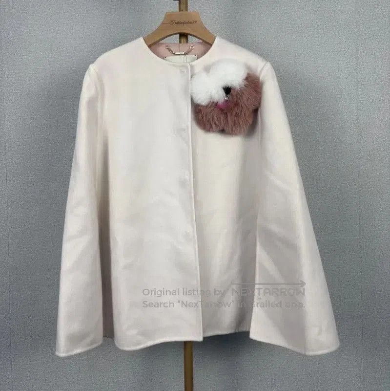 Fendi Fendi White Wool Ladies Jacket with Detail . Size L / US 10 / IT 46 - 1 Thumbnail