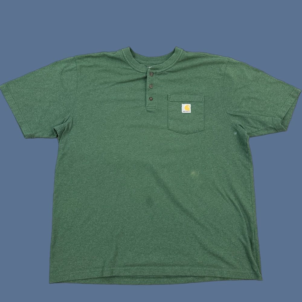 Carhartt Carhartt Shirt Mens XL North Woods Heather Loose Fit Henley Pocket Tee Work Wear Shirt Mens XL North Woods Heather Size US XL / EU 56 / 4 - 1 Thumbnail