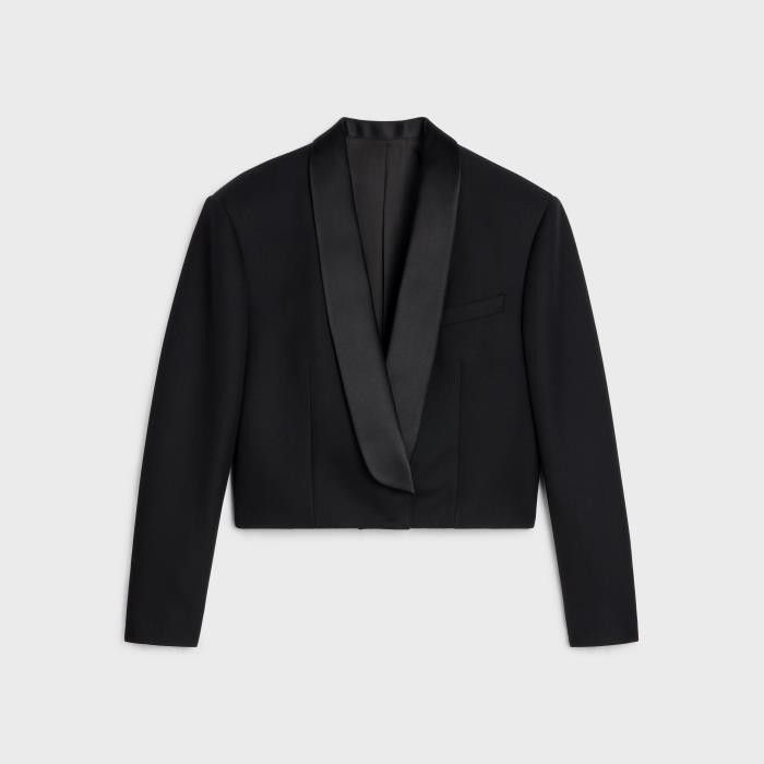 Celine o1w1db10125 2V27J029R Spencer Poudre Tux Jacket in Black Size XS / US 0-2 / IT 36-38 - 1 Thumbnail