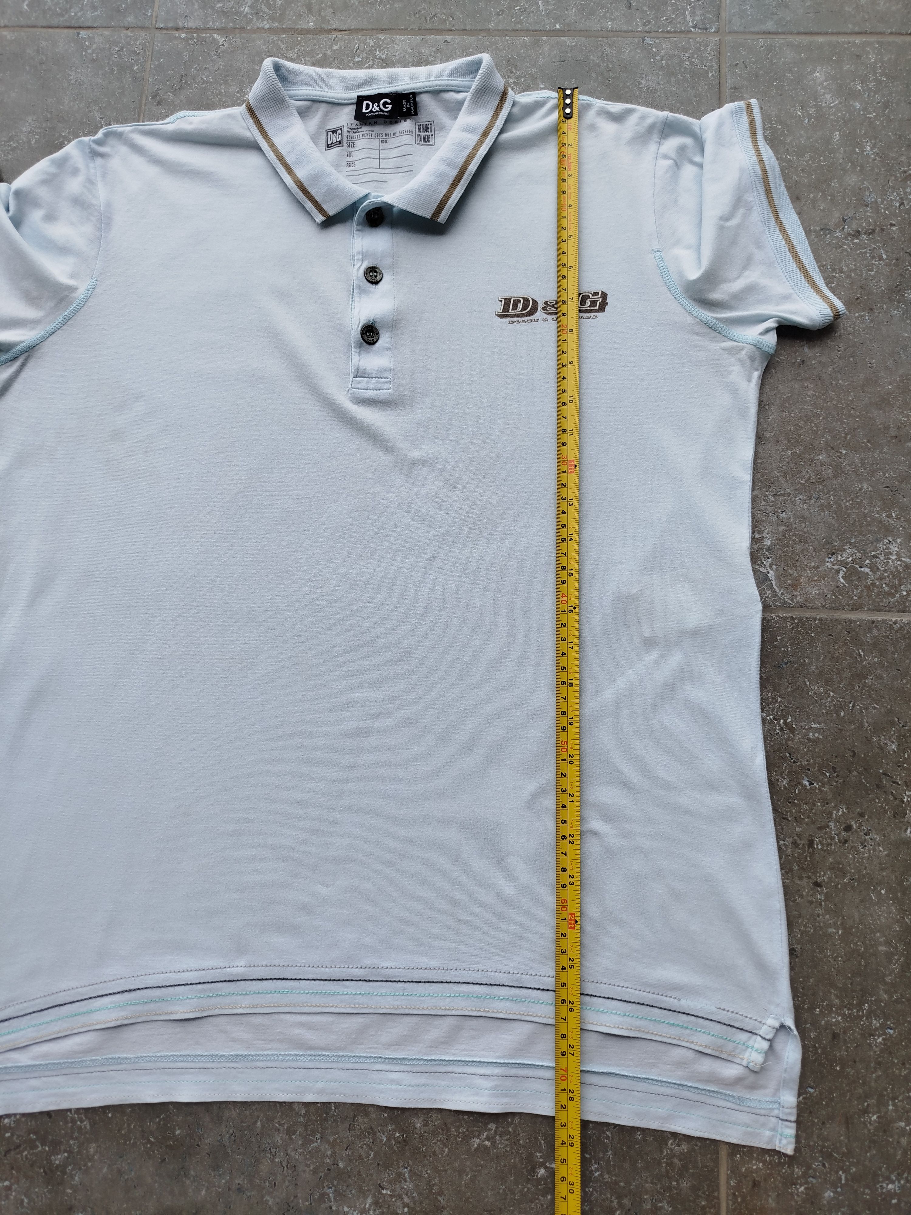 Dolce & Gabbana D&G T-Shirt Polo Light Blue Cotton Vintage 00s Size US M / EU 48-50 / 2 - 11 Thumbnail