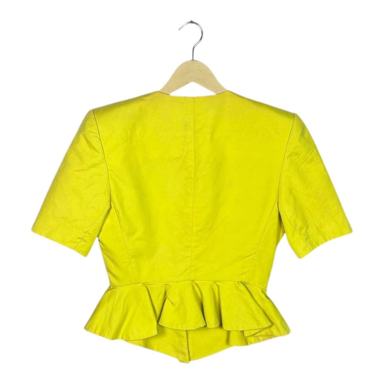 Yves Saint Laurent Vintage YSL Yellow Peplum Blazer Jacket 80s 90s M Size M / US 6-8 / IT 42-44 - 2 Thumbnail